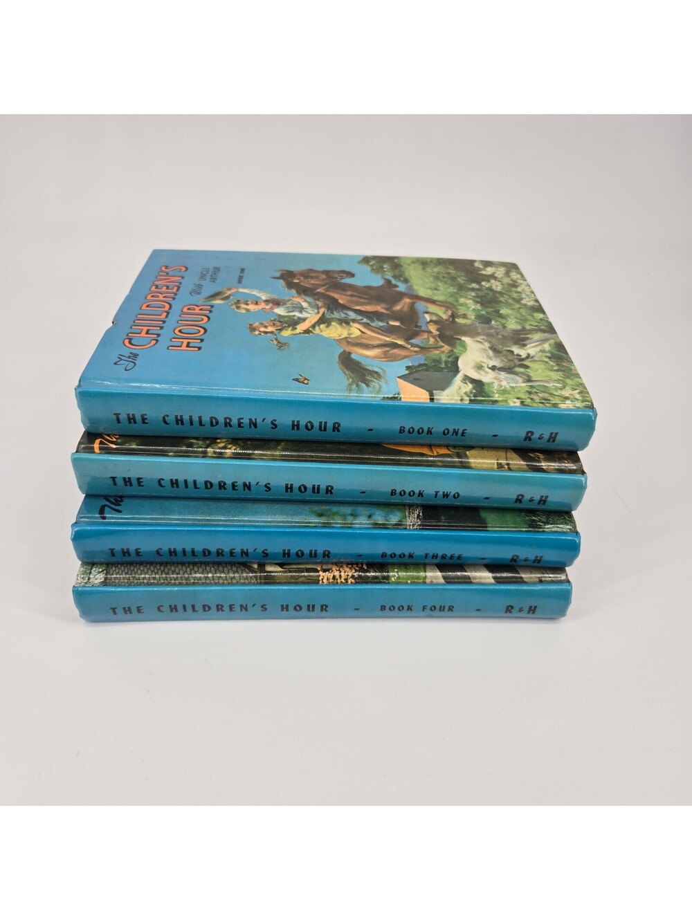 Vintage 1940s The Children's Hour Uncle Arthur Books 1-4 R&H Hardcover Set